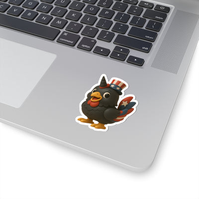 Patriotic Chicken Kiss-Cut Stickers, Fun Laptop Decals, Holiday Party Decor, Independence Day Stickers, Unique Gifts