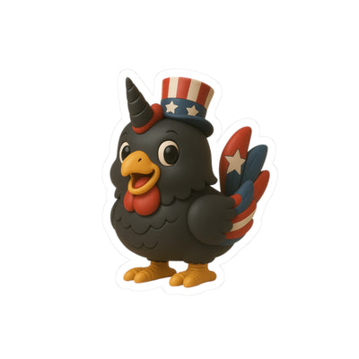 Patriotic Chicken Kiss-Cut Stickers, Fun Laptop Decals, Holiday Party Decor, Independence Day Stickers, Unique Gifts