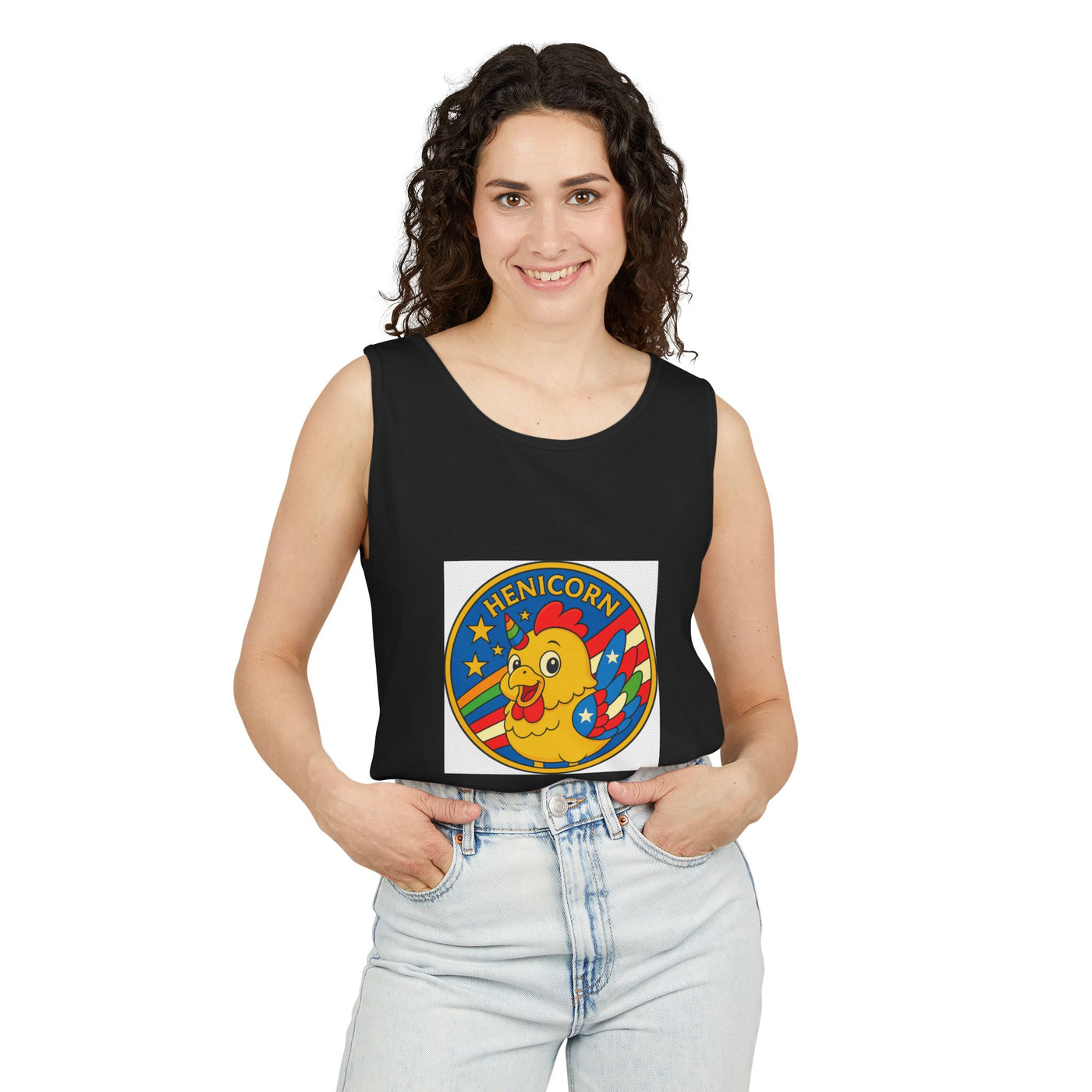 Henicorn Unisex Tank Top - Fun Graphic Tee for Summer, Gifts for Chicken Lovers, Festival Wear, Casual Wear, Unique Fashion
