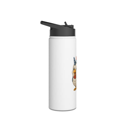 Patriotic Cartoon Water Bottle, Summer Hydration, Travel Mug, Kids' Water Bottle, Fourth of July Gift, Outdoor Adventure