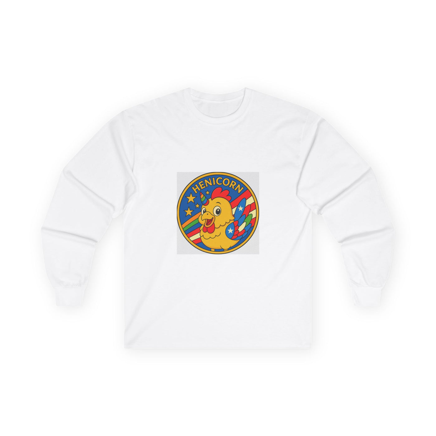 Henicorn Long Sleeve Tee, Cute Funny Tee, Gift for Chicken Lovers, Fun Casual Wear, Unisex Humor Top