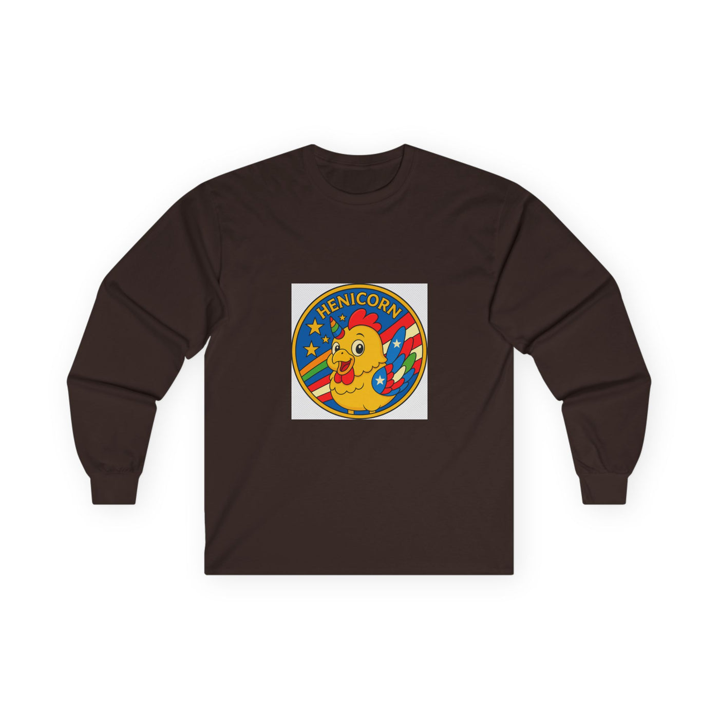 Henicorn Long Sleeve Tee, Cute Funny Tee, Gift for Chicken Lovers, Fun Casual Wear, Unisex Humor Top