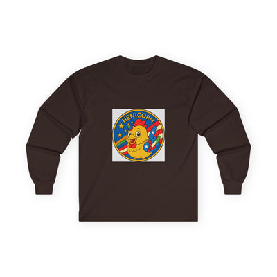 Henicorn Long Sleeve Tee, Cute Funny Tee, Gift for Chicken Lovers, Fun Casual Wear, Unisex Humor Top