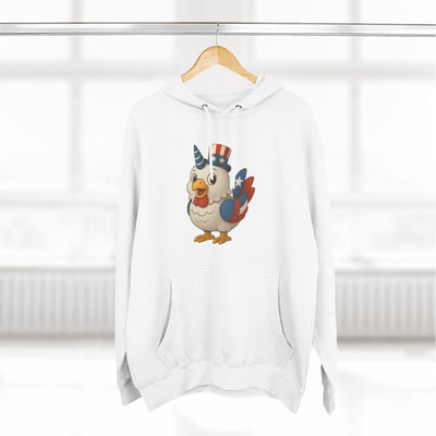 Patriotic Unicorn Chicken Fleece Hoodie, Fun Animal Hoodie, Custom Hoodie, Gift for Kids, Fourth of July Apparel, Summer Fashion