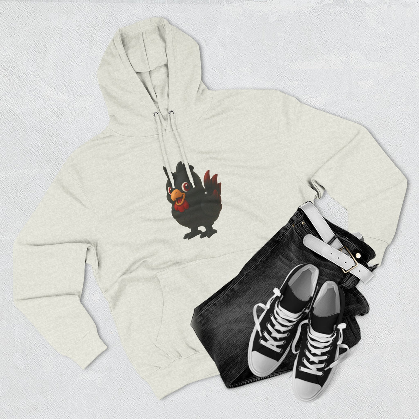 Playful Chicken Fleece Hoodie - Cozy Sweatshirt for Animal Lovers, Gift for Birthdays, Halloween, Casual Wear, Fun Style