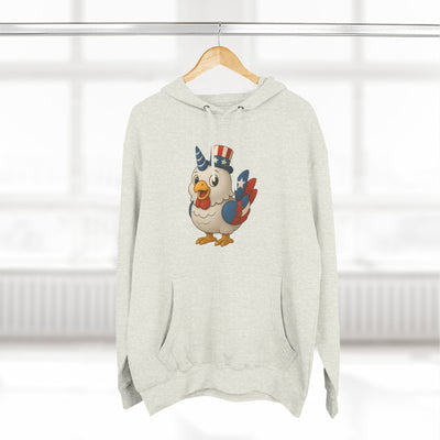 Patriotic Unicorn Chicken Fleece Hoodie, Fun Animal Hoodie, Custom Hoodie, Gift for Kids, Fourth of July Apparel, Summer Fashion