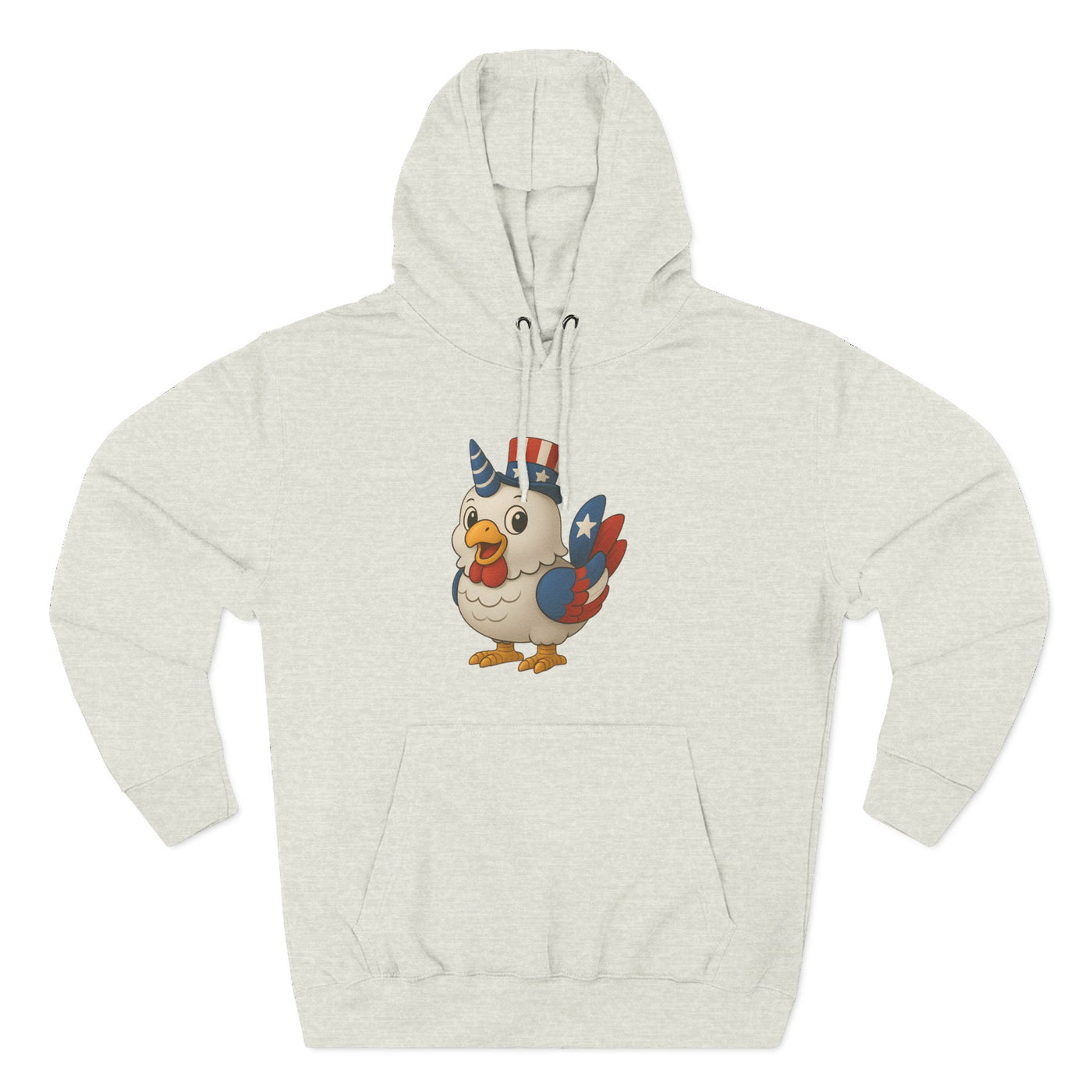 Patriotic Unicorn Chicken Fleece Hoodie, Fun Animal Hoodie, Custom Hoodie, Gift for Kids, Fourth of July Apparel, Summer Fashion