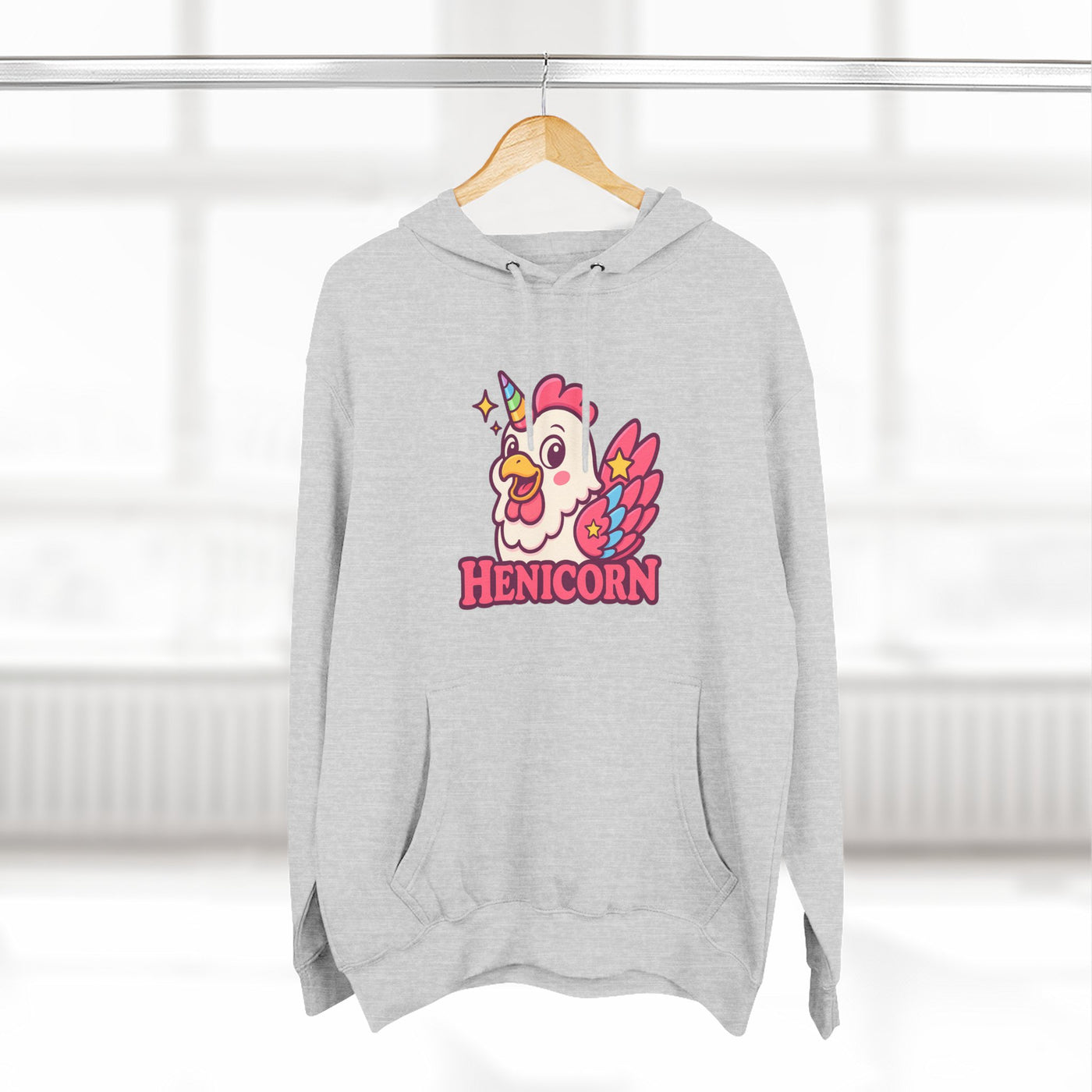 Henicorn Graphic Hoodie, Cute Fleece Sweatshirt, Unique Animal Hoodie, Gift for Animal Lovers, Cozy Graphic Apparel, Fun Unicorn Hoodie