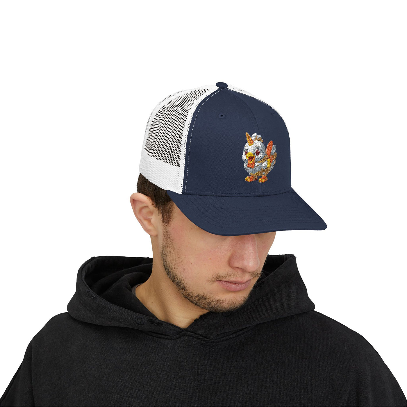 Sparkling Chicken Snapback Trucker Cap | Fun Retro Hat for Festivals, Gatherings, Gifts, Birthday Parties, Casual Wear