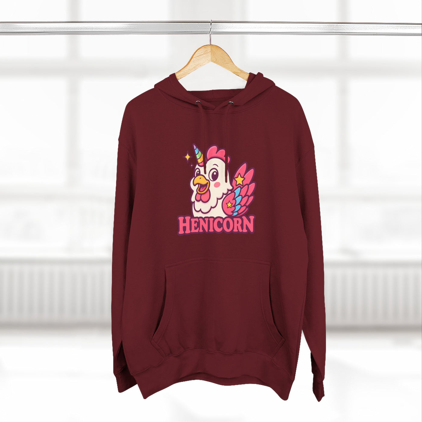 Henicorn Graphic Hoodie, Cute Fleece Sweatshirt, Unique Animal Hoodie, Gift for Animal Lovers, Cozy Graphic Apparel, Fun Unicorn Hoodie