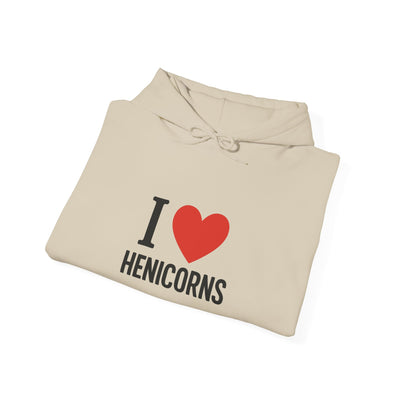 I Love Henicorns Hoodie - Fun Gift for Unicorn Lovers, Cozy Sweatshirt for Kids and Adults, Perfect for Birthdays, Holidays, and Casual Wear