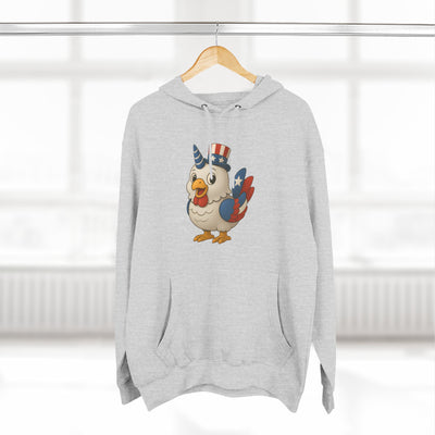 Patriotic Unicorn Chicken Fleece Hoodie, Fun Animal Hoodie, Custom Hoodie, Gift for Kids, Fourth of July Apparel, Summer Fashion
