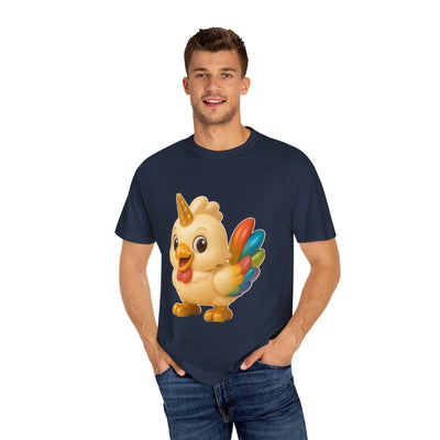 Whimsical Animal T-Shirt, Cute Unicorn Chicken Tee, Fun Gift for Kids & Adults, Casual Wear, Playful Graphic Top, Summer Apparel