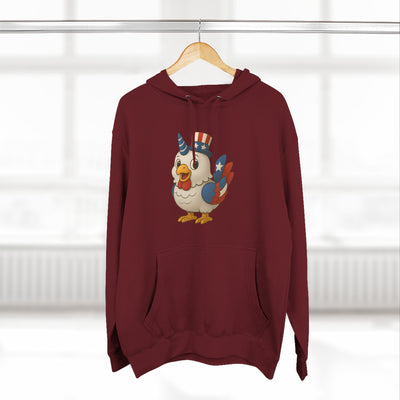 Patriotic Unicorn Chicken Fleece Hoodie, Fun Animal Hoodie, Custom Hoodie, Gift for Kids, Fourth of July Apparel, Summer Fashion