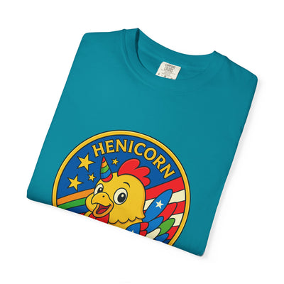 Henicorn Graphic T-Shirt, Funny Gift, Unisex Casual Tee, Quirky Apparel, Chicken Lover Shirt, Celebrate Uniqueness