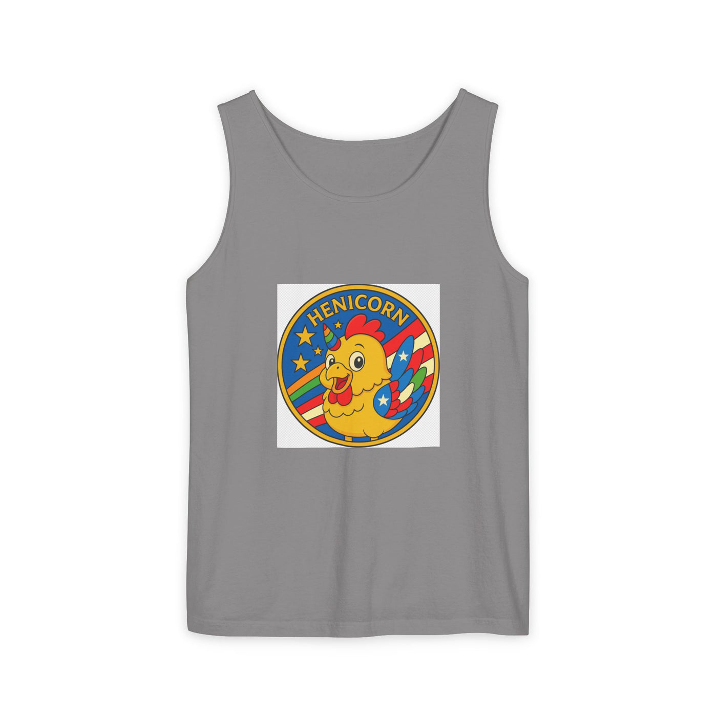 Henicorn Unisex Tank Top - Fun Graphic Tee for Summer, Gifts for Chicken Lovers, Festival Wear, Casual Wear, Unique Fashion