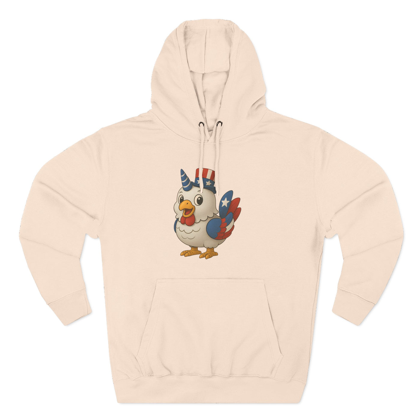 Patriotic Unicorn Chicken Fleece Hoodie, Fun Animal Hoodie, Custom Hoodie, Gift for Kids, Fourth of July Apparel, Summer Fashion