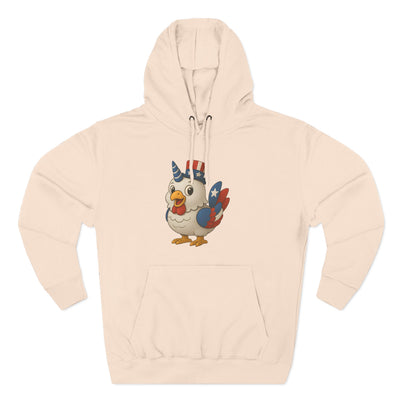 Patriotic Unicorn Chicken Fleece Hoodie, Fun Animal Hoodie, Custom Hoodie, Gift for Kids, Fourth of July Apparel, Summer Fashion
