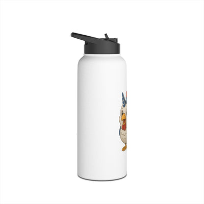 Patriotic Cartoon Water Bottle, Summer Hydration, Travel Mug, Kids' Water Bottle, Fourth of July Gift, Outdoor Adventure