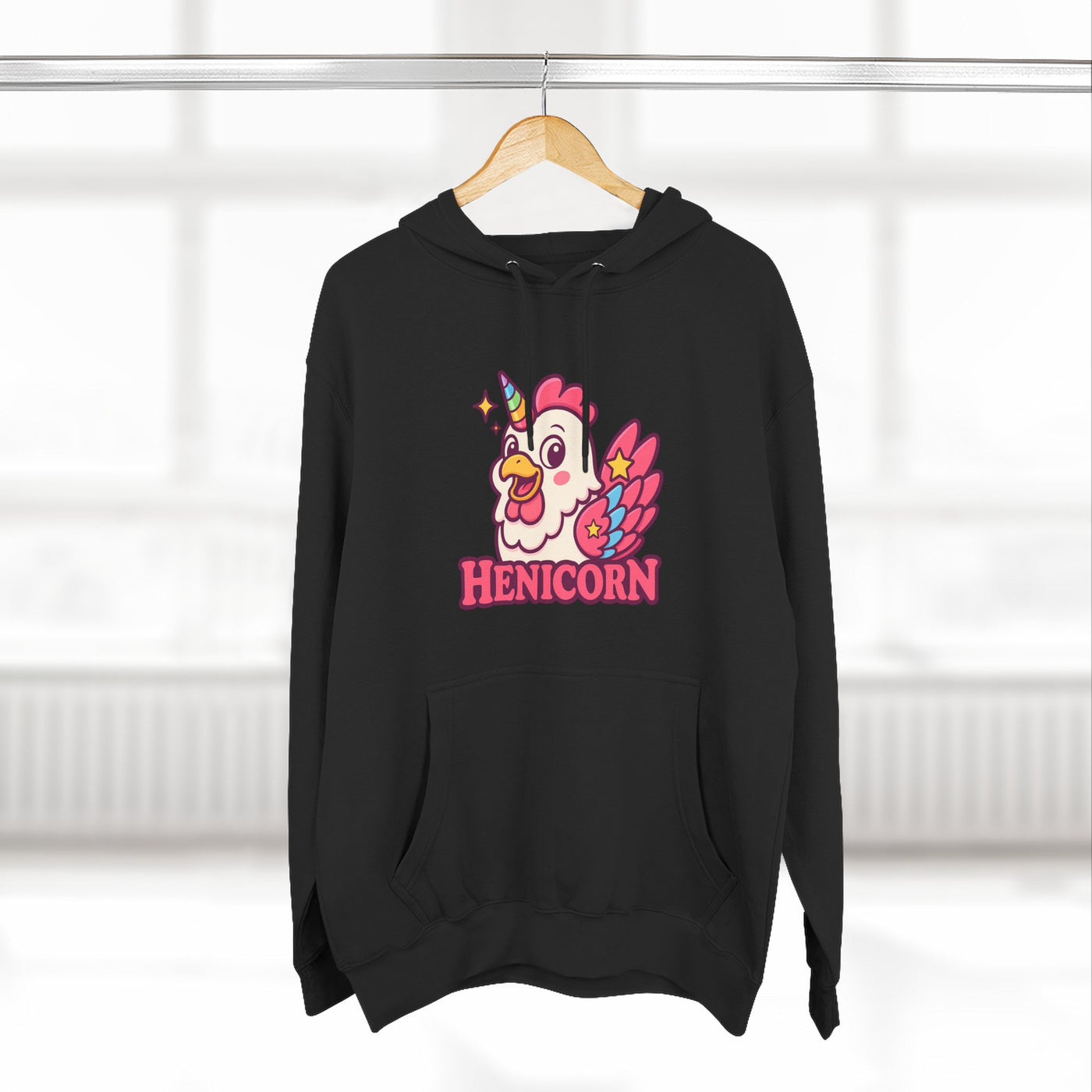 Henicorn Graphic Hoodie, Cute Fleece Sweatshirt, Unique Animal Hoodie, Gift for Animal Lovers, Cozy Graphic Apparel, Fun Unicorn Hoodie