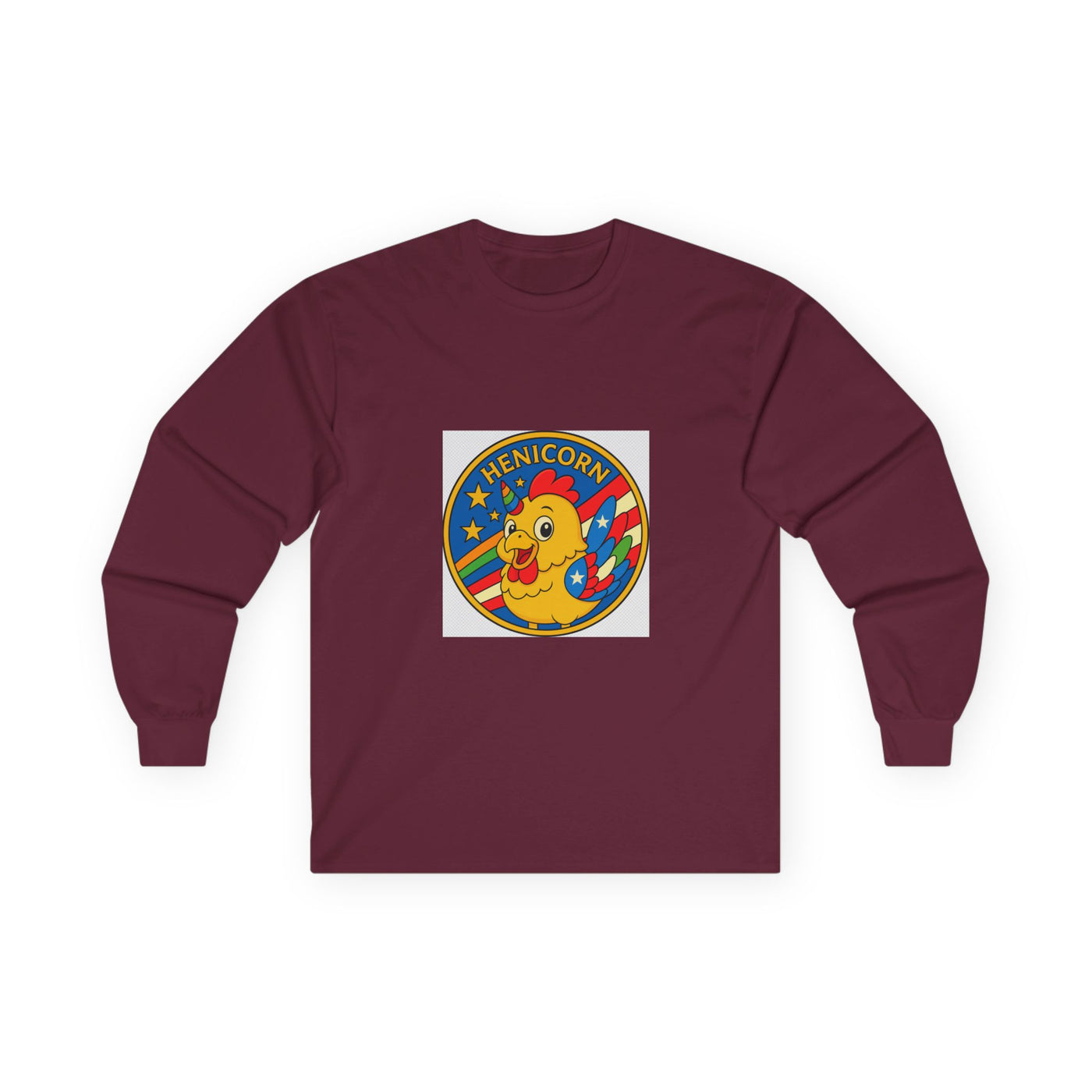 Henicorn Long Sleeve Tee, Cute Funny Tee, Gift for Chicken Lovers, Fun Casual Wear, Unisex Humor Top