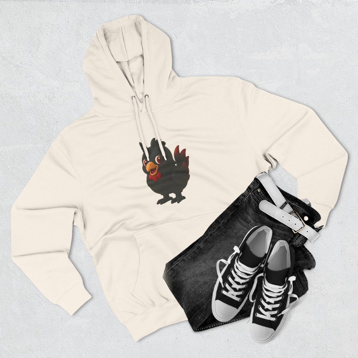 Playful Chicken Fleece Hoodie - Cozy Sweatshirt for Animal Lovers, Gift for Birthdays, Halloween, Casual Wear, Fun Style