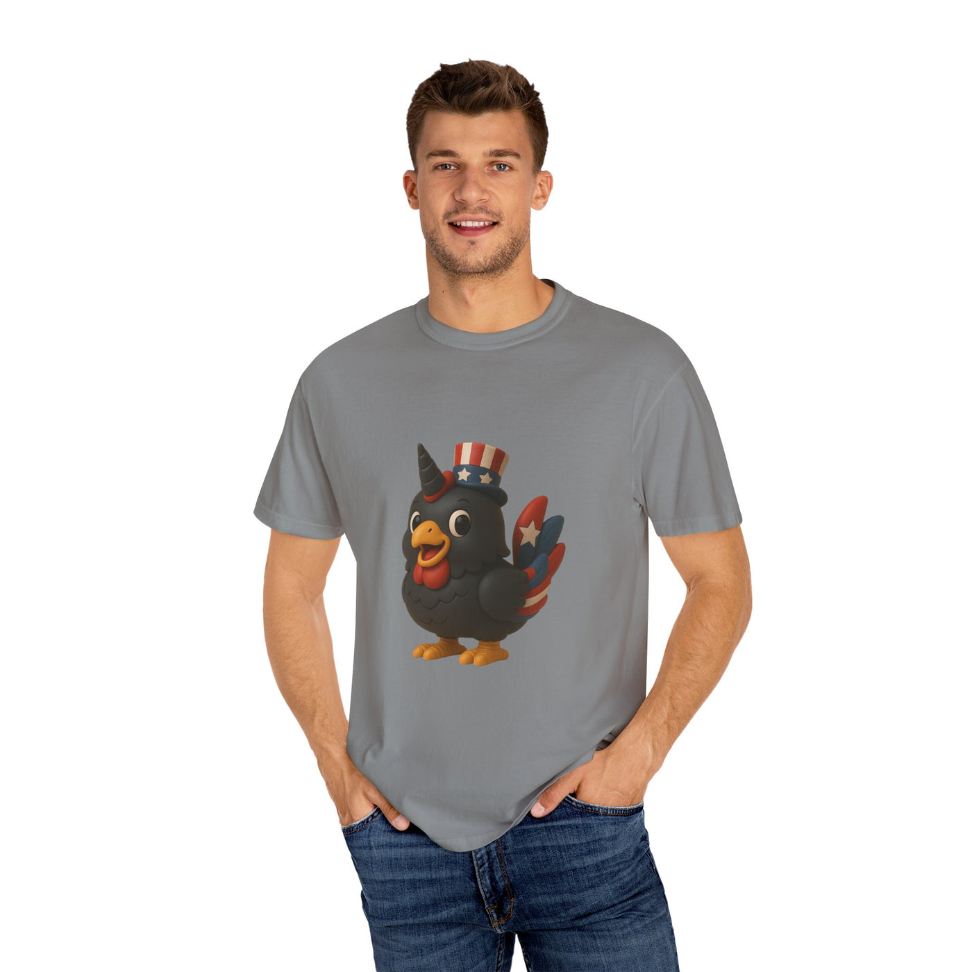 Patriotic Rooster Tee, Unisex Garment-Dyed T-shirt for 4th of July, Cute Animal Shirt, Backyard BBQ Apparel, Summer Casual Wear, [...]