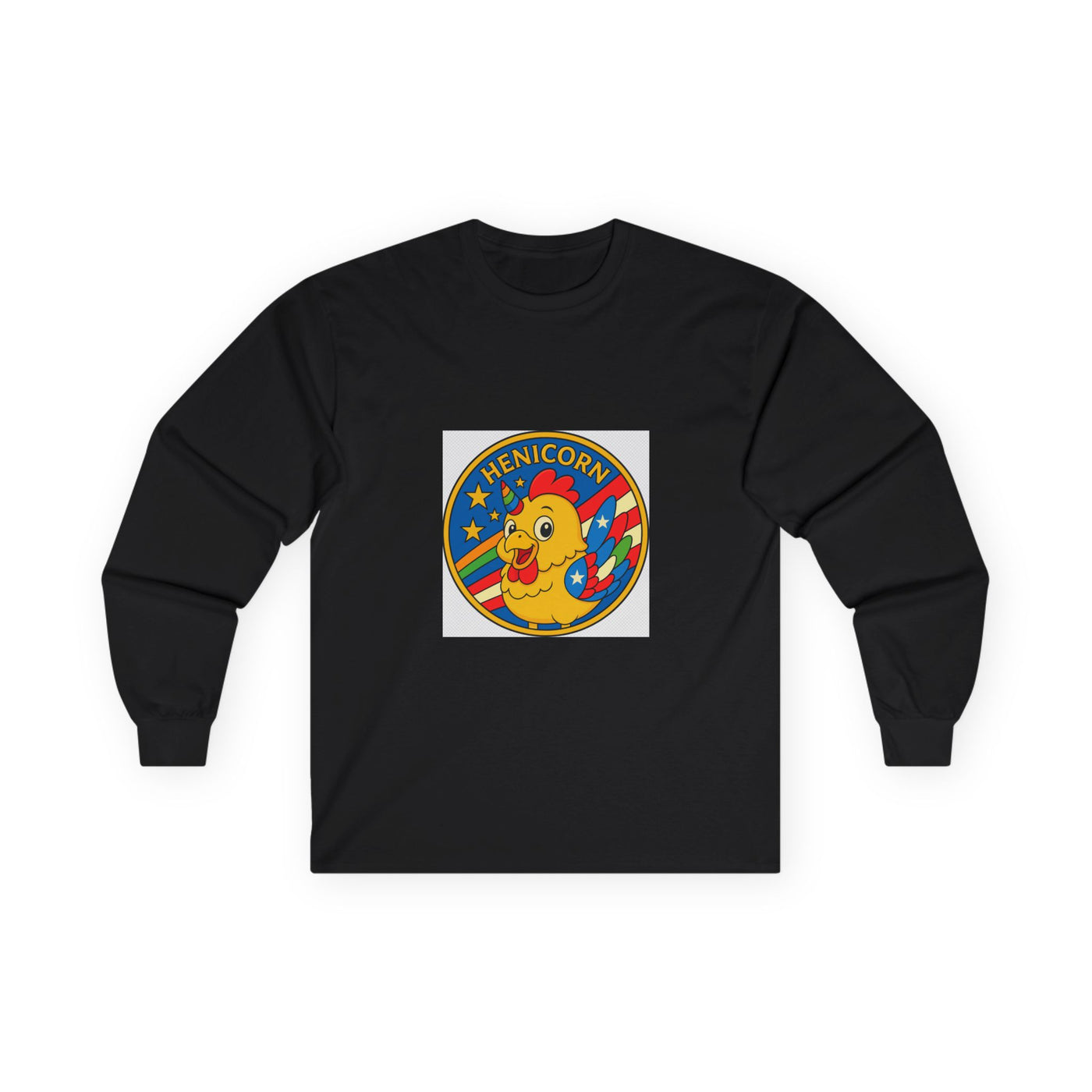 Henicorn Long Sleeve Tee, Cute Funny Tee, Gift for Chicken Lovers, Fun Casual Wear, Unisex Humor Top