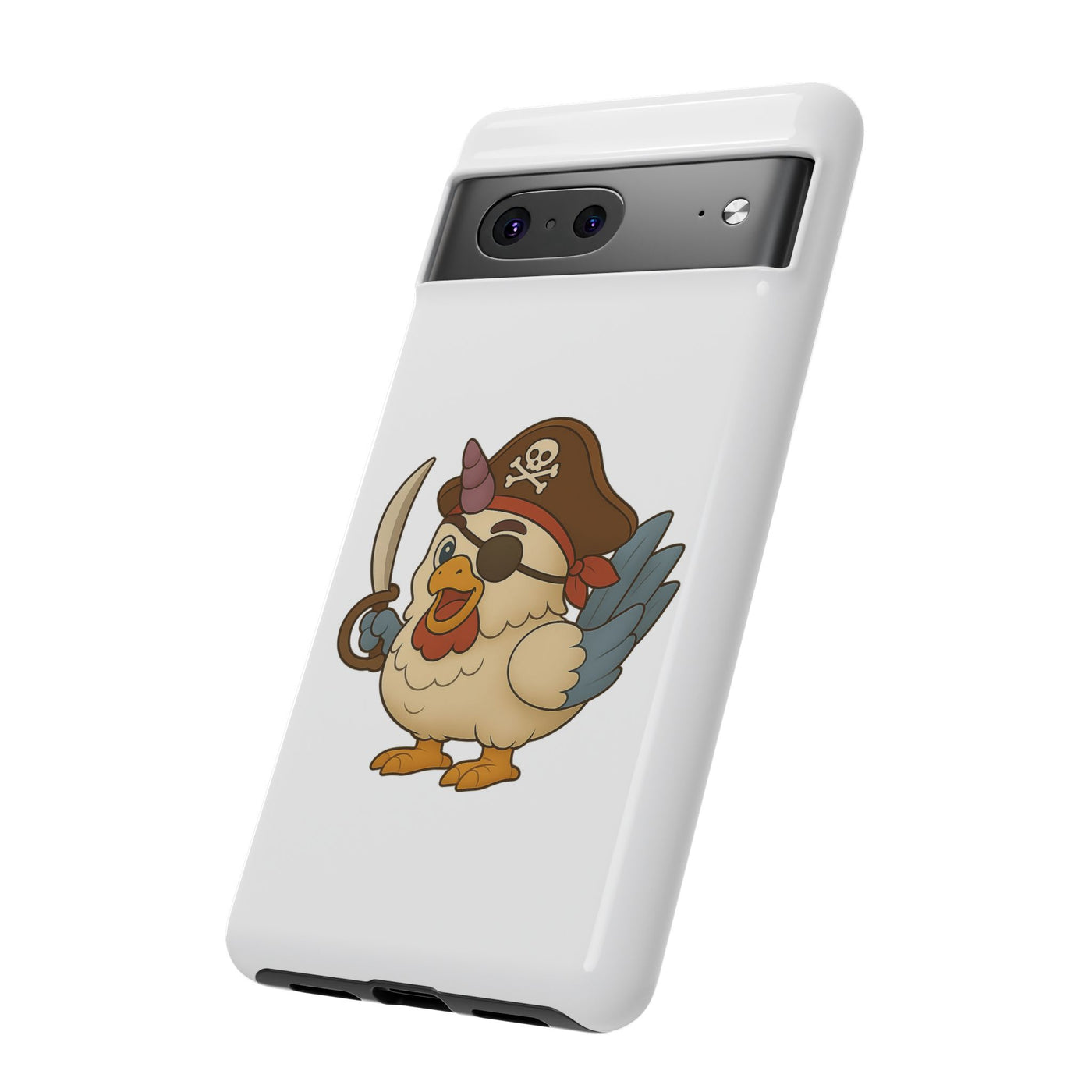 Pirate Chicken Phone Case | Fun Cartoon Cases for Kids, Unisex, Gifts for Gamers, Novelty Accessories, Adventure Theme