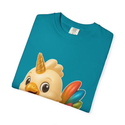 Whimsical Animal T-Shirt, Cute Unicorn Chicken Tee, Fun Gift for Kids & Adults, Casual Wear, Playful Graphic Top, Summer Apparel