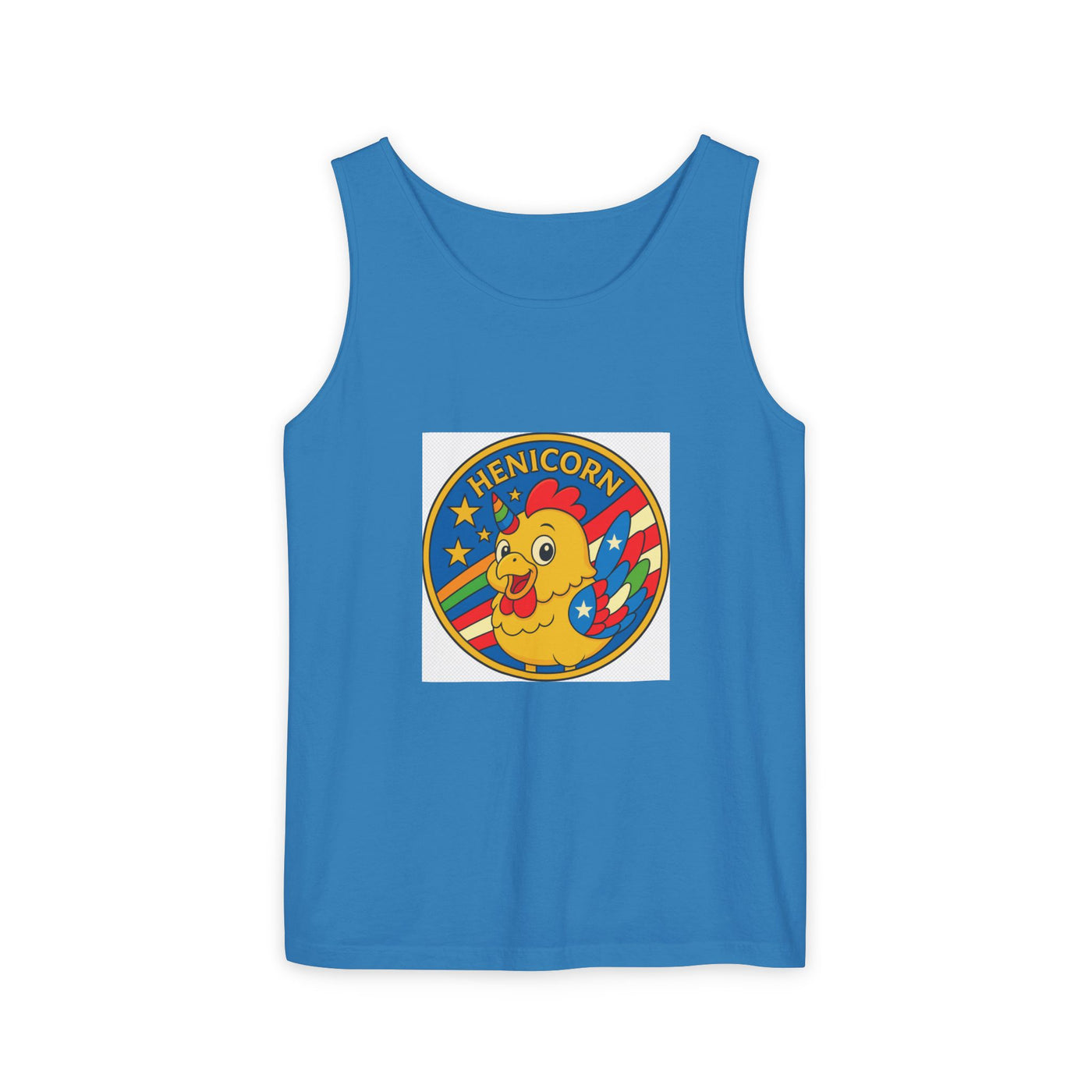 Henicorn Unisex Tank Top - Fun Graphic Tee for Summer, Gifts for Chicken Lovers, Festival Wear, Casual Wear, Unique Fashion