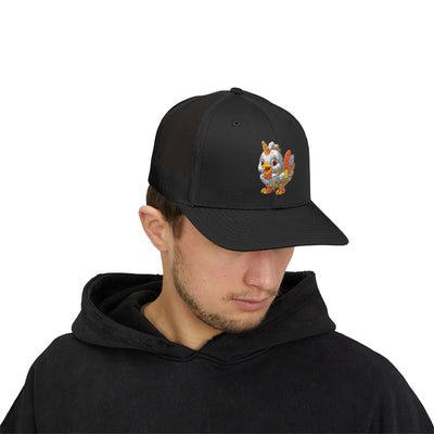 Sparkling Chicken Snapback Trucker Cap | Fun Retro Hat for Festivals, Gatherings, Gifts, Birthday Parties, Casual Wear