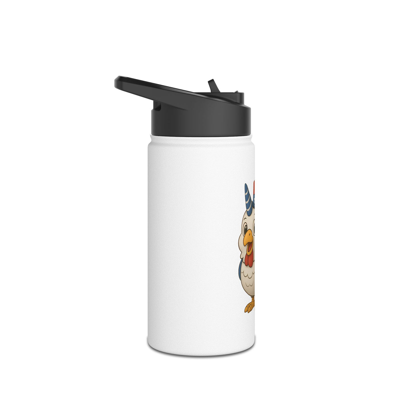 Patriotic Cartoon Water Bottle, Summer Hydration, Travel Mug, Kids' Water Bottle, Fourth of July Gift, Outdoor Adventure