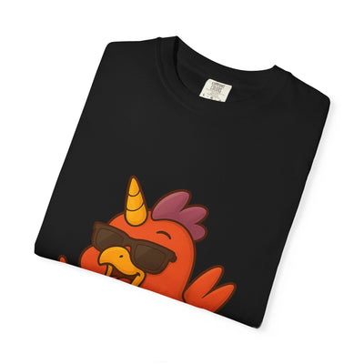 Cool Chicken Unicorn Graphic T-Shirt, Fun Tee for Animal Lovers, Summer Casual Wear, Gift for Birthdays, Festive Celebrations