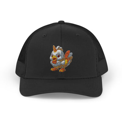 Sparkling Chicken Snapback Trucker Cap | Fun Retro Hat for Festivals, Gatherings, Gifts, Birthday Parties, Casual Wear
