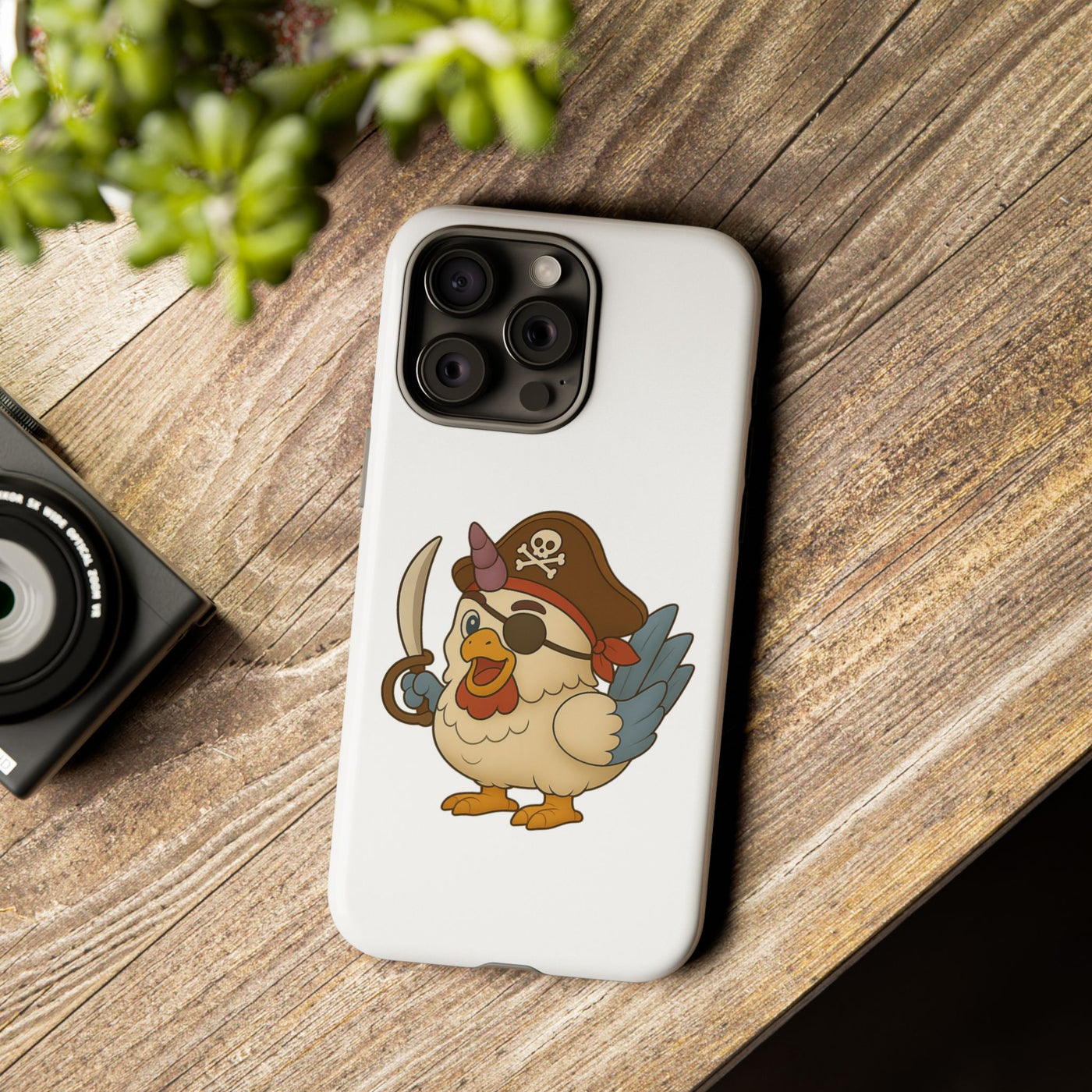 Pirate Chicken Phone Case | Fun Cartoon Cases for Kids, Unisex, Gifts for Gamers, Novelty Accessories, Adventure Theme