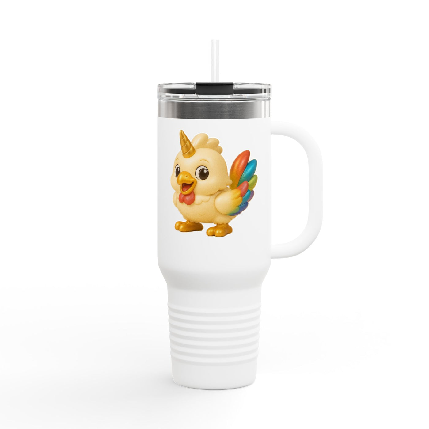 Cute Unicorn Travel Mug, 40oz Insulated Coffee Cup, Fun Animal Design Mug, Perfect Gift for Kids & Adults, Ideal for Holidays & Road Trips