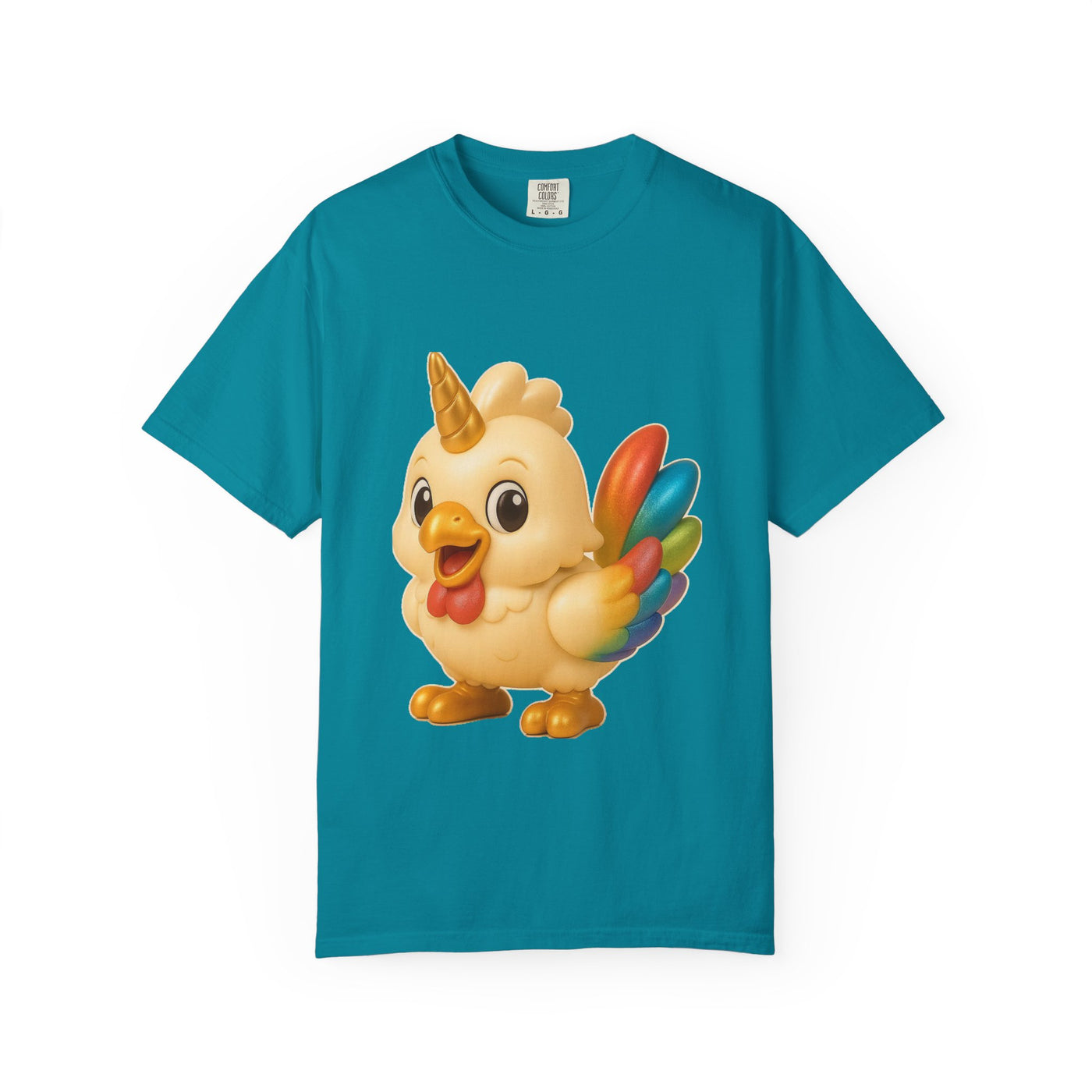 Whimsical Animal T-Shirt, Cute Unicorn Chicken Tee, Fun Gift for Kids & Adults, Casual Wear, Playful Graphic Top, Summer Apparel