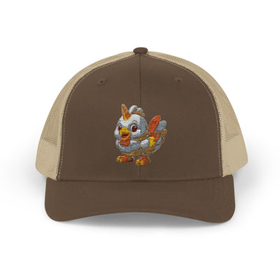 Sparkling Chicken Snapback Trucker Cap | Fun Retro Hat for Festivals, Gatherings, Gifts, Birthday Parties, Casual Wear