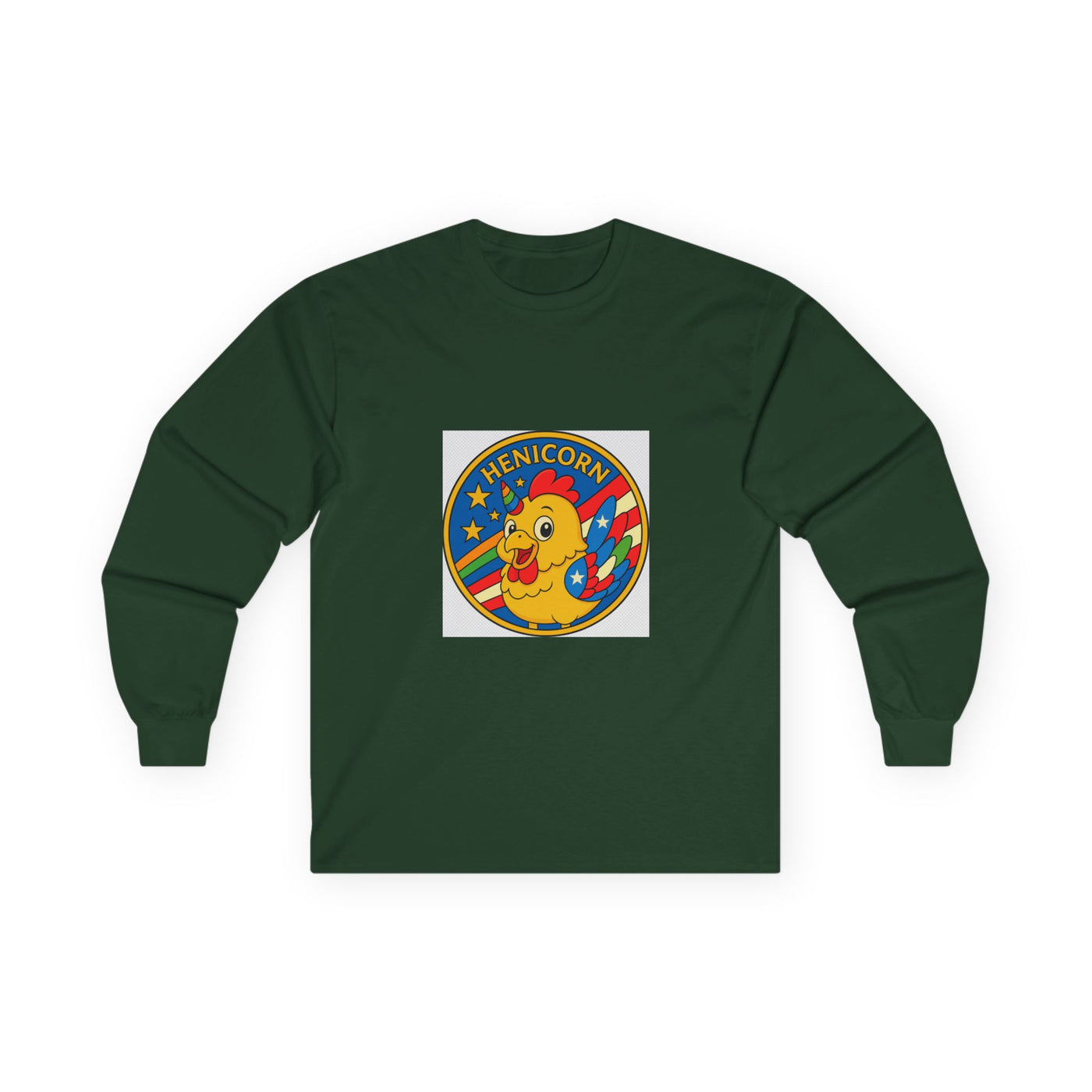 Henicorn Long Sleeve Tee, Cute Funny Tee, Gift for Chicken Lovers, Fun Casual Wear, Unisex Humor Top