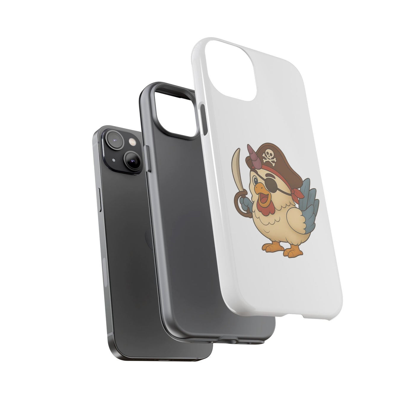 Pirate Chicken Phone Case | Fun Cartoon Cases for Kids, Unisex, Gifts for Gamers, Novelty Accessories, Adventure Theme