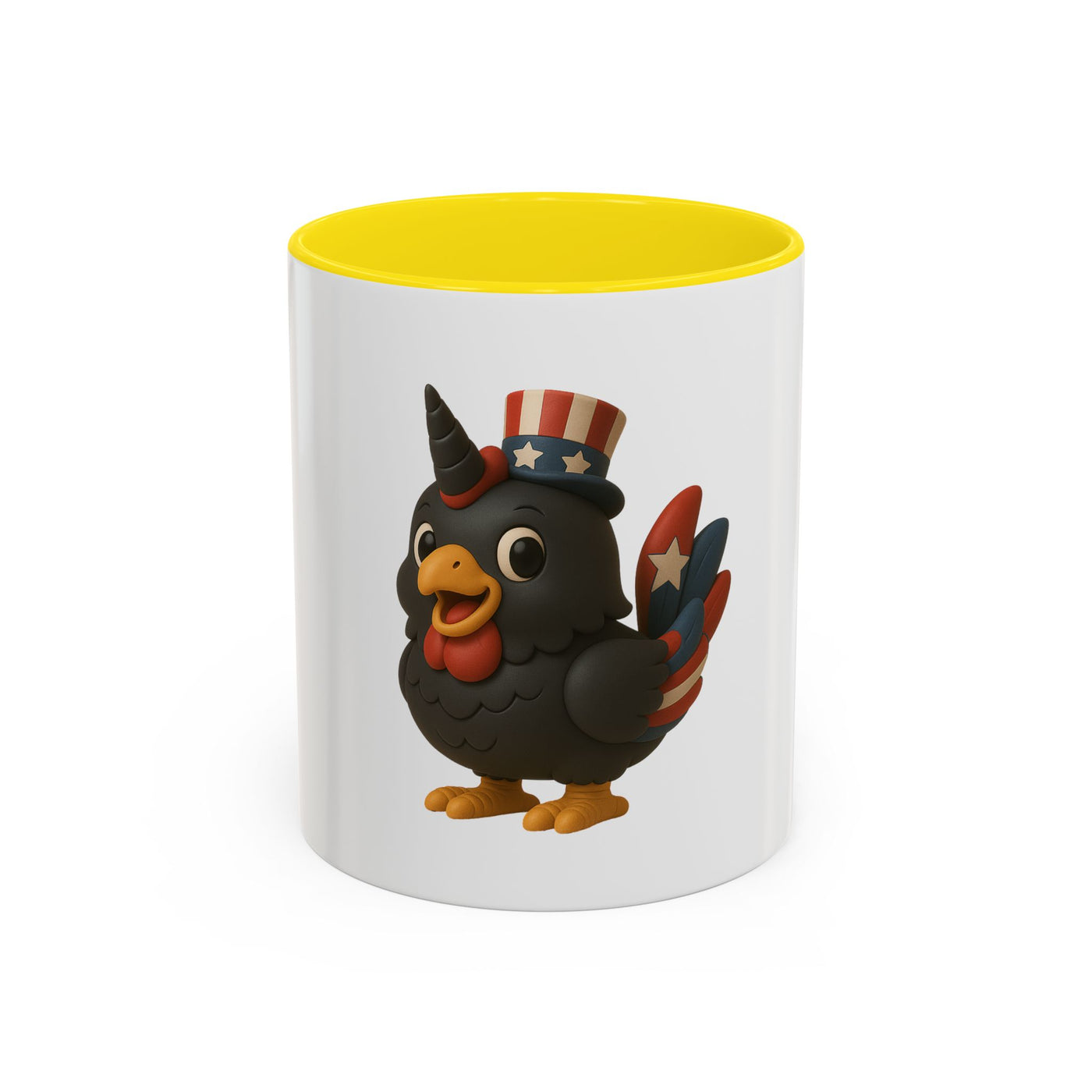Patriotic Cartoon Coffee Mug, Fun Mug for Independence Day, Cute Gift for Animal Lovers, Thanksgiving, Cheerful Drinkware