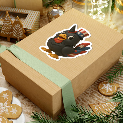 Patriotic Chicken Kiss-Cut Stickers, Fun Laptop Decals, Holiday Party Decor, Independence Day Stickers, Unique Gifts