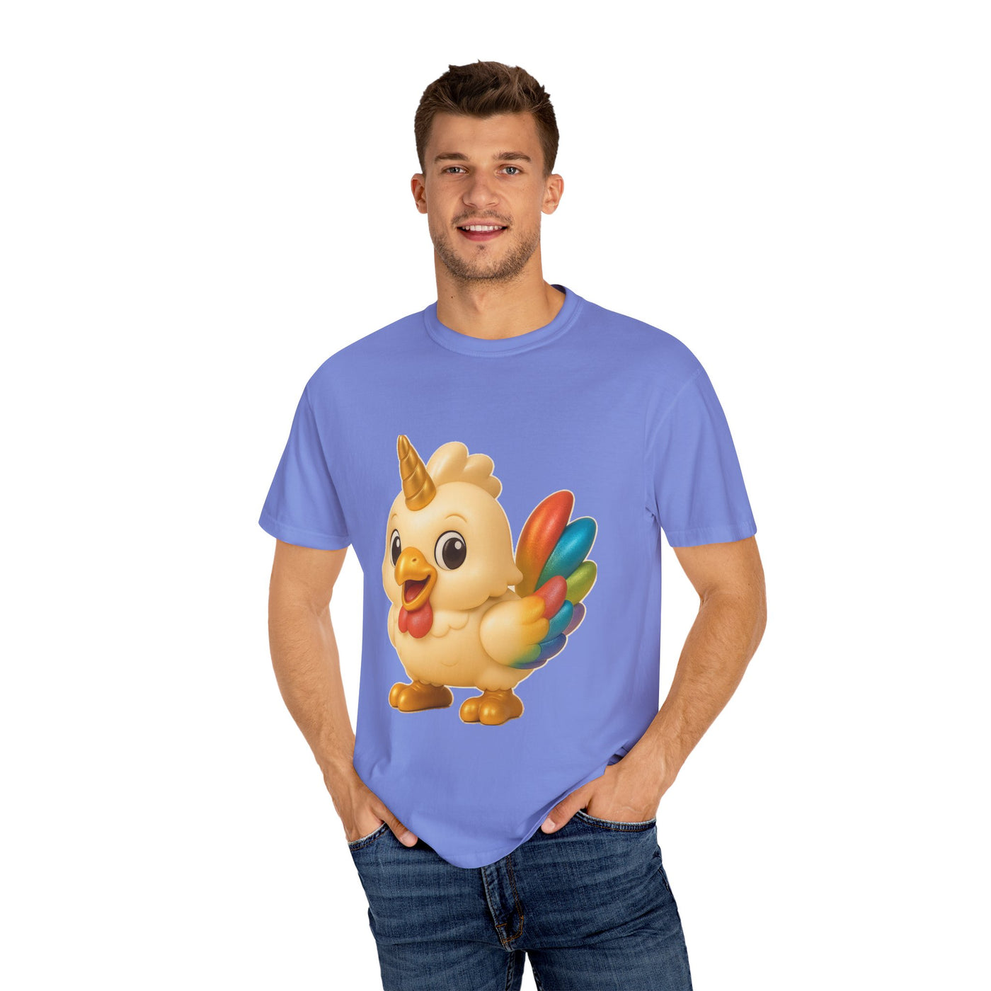 Whimsical Animal T-Shirt, Cute Unicorn Chicken Tee, Fun Gift for Kids & Adults, Casual Wear, Playful Graphic Top, Summer Apparel