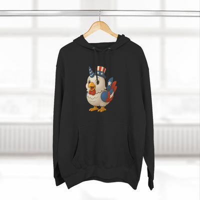 Patriotic Unicorn Chicken Fleece Hoodie, Fun Animal Hoodie, Custom Hoodie, Gift for Kids, Fourth of July Apparel, Summer Fashion
