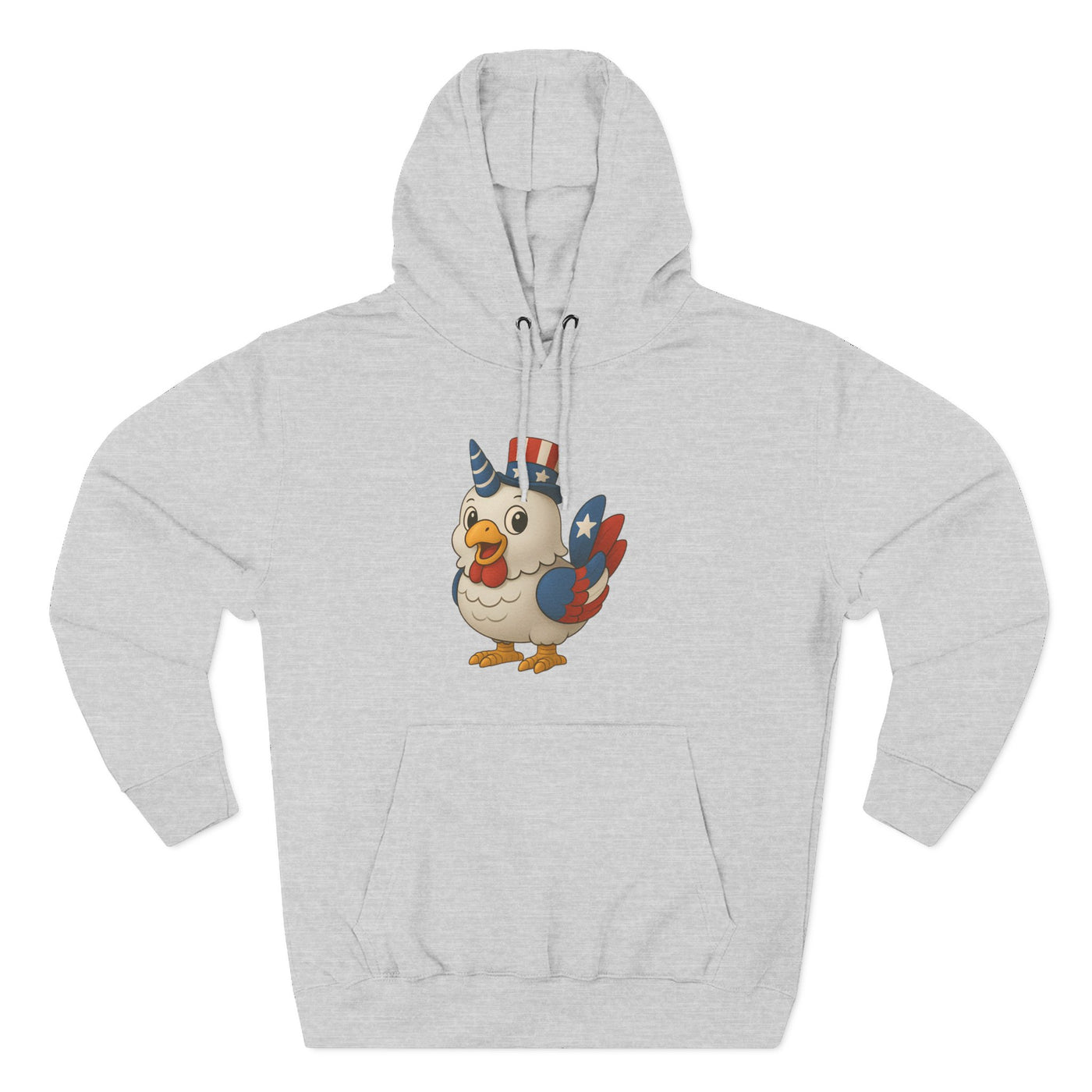 Patriotic Unicorn Chicken Fleece Hoodie, Fun Animal Hoodie, Custom Hoodie, Gift for Kids, Fourth of July Apparel, Summer Fashion