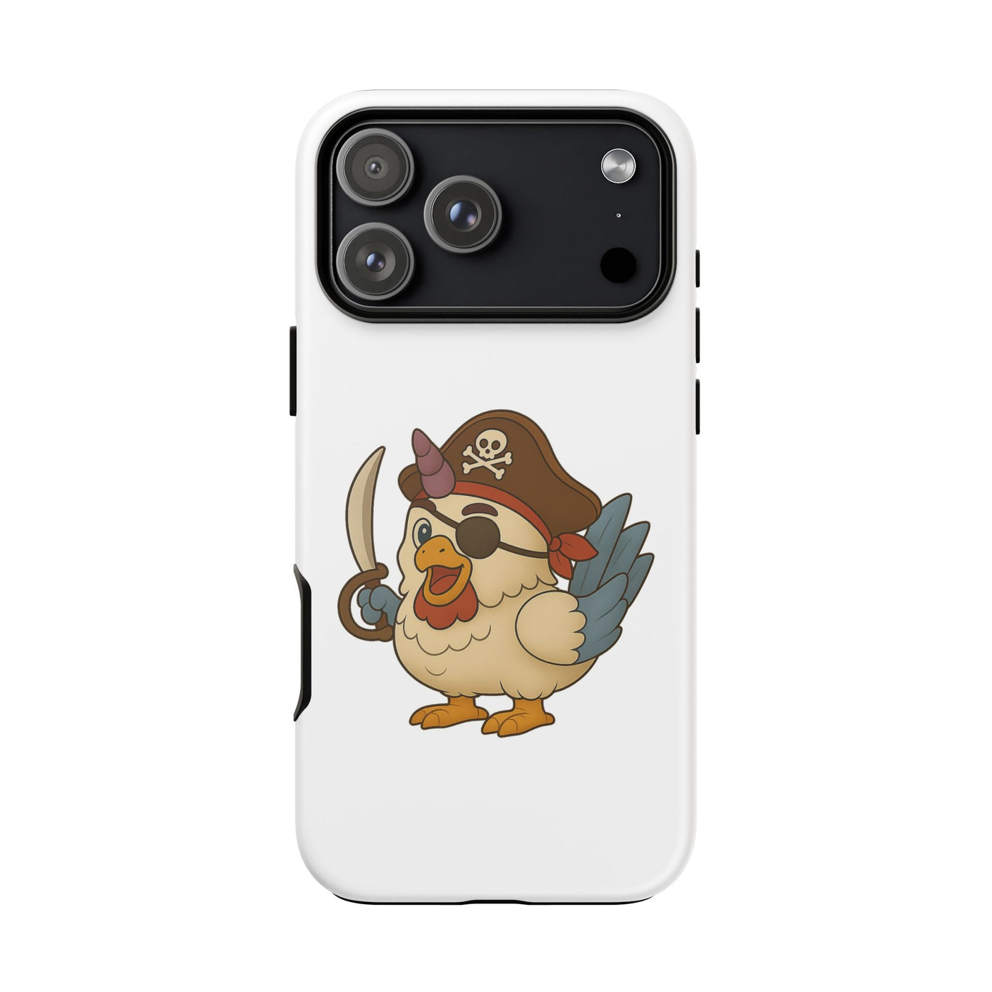Pirate Chicken Phone Case | Fun Cartoon Cases for Kids, Unisex, Gifts for Gamers, Novelty Accessories, Adventure Theme