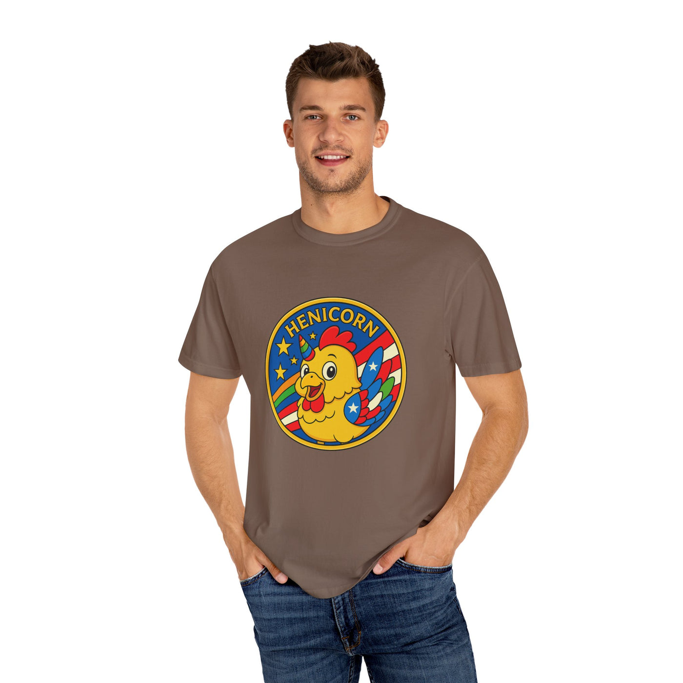 Henicorn Graphic T-Shirt, Funny Gift, Unisex Casual Tee, Quirky Apparel, Chicken Lover Shirt, Celebrate Uniqueness