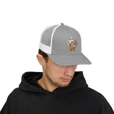 Sparkling Chicken Snapback Trucker Cap | Fun Retro Hat for Festivals, Gatherings, Gifts, Birthday Parties, Casual Wear
