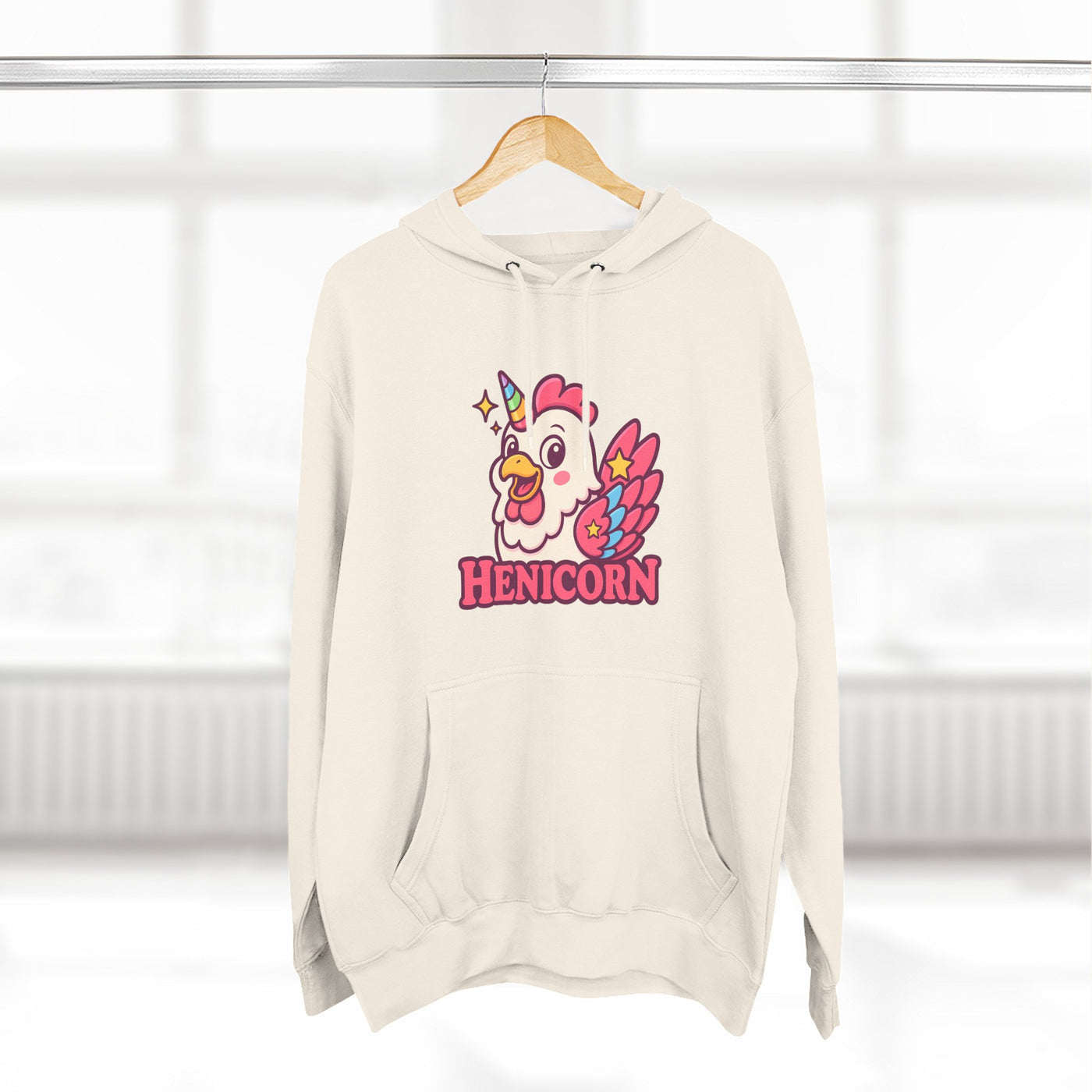 Henicorn Graphic Hoodie, Cute Fleece Sweatshirt, Unique Animal Hoodie, Gift for Animal Lovers, Cozy Graphic Apparel, Fun Unicorn Hoodie